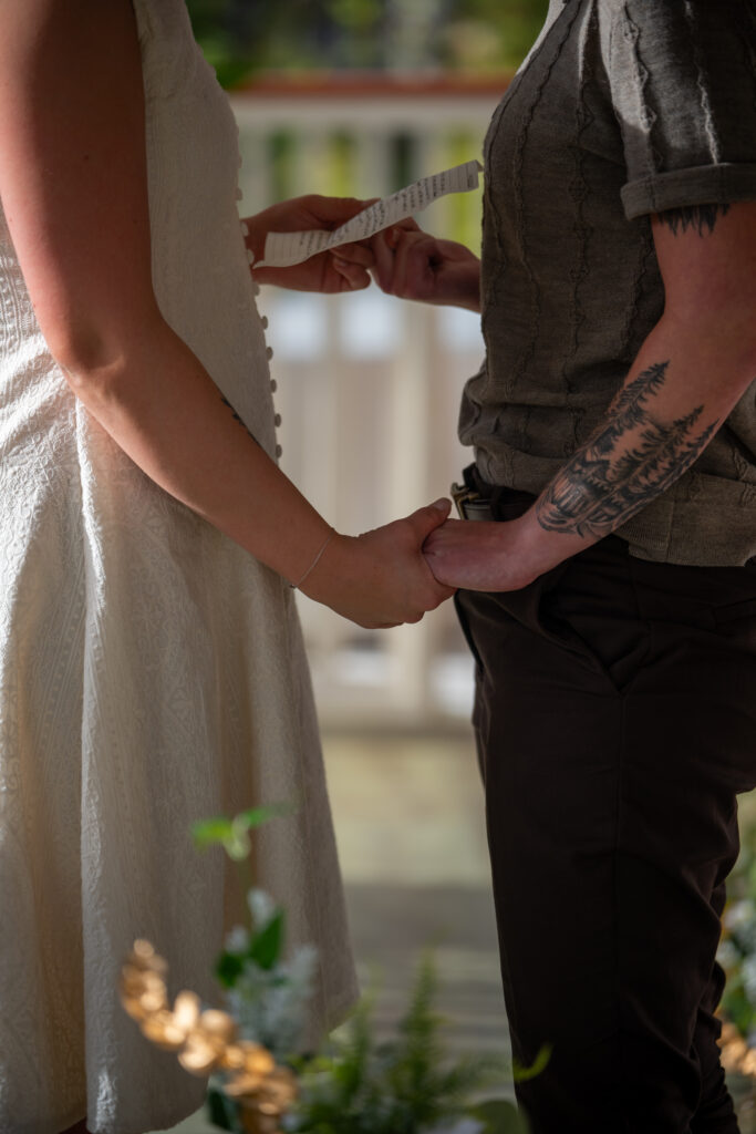 Two hands being held